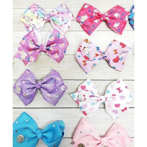 JoJo Siwa Bows 16 Mini Small Multi-Color Rhinestone Cheer Dance 2-3" Nickelodeon - Picture 2 of 6